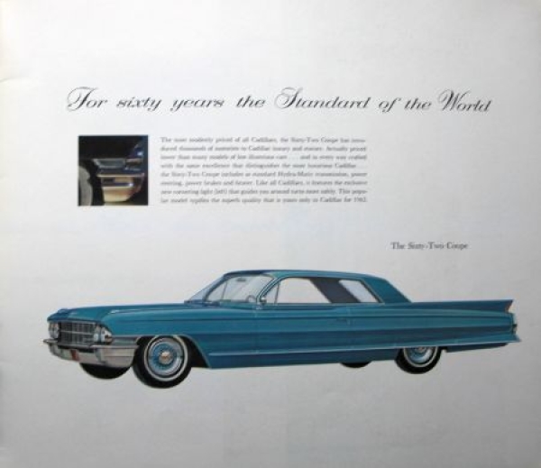 Cadillac Modellprogramm 1962 Prestige-Automobilkatalog in Originalumschlag (6904)